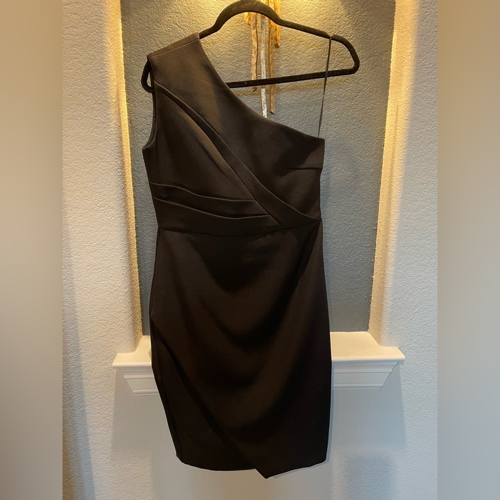 Black One Shoulder Cocktail Dress, Size Medium fits Like Small